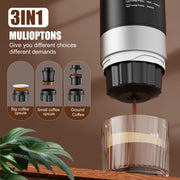 Fimilo Portable Espresso Maker, 3-in-1 Coffee Machine, 20 Bar Pressure, Dual 7500mAh Batteries, Compatible with Ground Coffee and Capsules, Self-Heating, Lightweight
