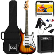 Best Choice Products Electric Guitar Kit, 39in Full Size Beginner, 10W Amplifier, Tremolo Bridge, Three Single Coil Pickups, Black
