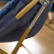 Flash Furniture Gwen Kids Cozy Mini Folding Saucer Chair, Navy Faux Fur Upholstery, Soft Gold Alloy Steel Frame, Foldable, 23 in FV-FMC-030-NV-SGD-GG