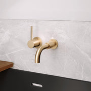Lexia 483900 1.2 GPM Wall Mounted Widespread Bathroom Faucet With Pop-Up Drain Assembly - Brushed Gold