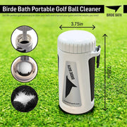 Golf Technologies Birdie Bath Golf Ball Washer, Portable Ergonomic Design with Durable Bristles and Attachable Clip, 7.65 in x 3.75 in