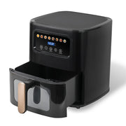 Cook With Color WAF5 BLK Digital Air Fryer, 5.2Qt Basket, 1400W, 8 Presets, Black