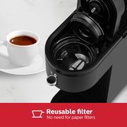 Holstein Housewares 2-In-1 Single Serve Pod and Ground Coffee Maker, Dual Brew, Reusable Mesh Filter, 14 oz Water Tank, Black