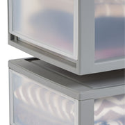 IRIS USA 500256 30 Qt Large Plastic Stackable Modular Under-Bed Storage Drawers, Clear w/Gray Frame, 2 Pack
