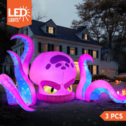Joyfy Halloween Inflatable Octopus with Tentacles, Built-in LED Lights, 10 ft Long Outdoor Decoration