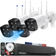 OHWOAI OH-WLN5MP-4L1TB Wireless Security Camera System with Recording and Remote View 1TB