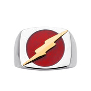 Jacmel Jewelry DC Comics The Flash Men's Stainless Steel Logo Ring, Size 10, R600092L-10.WR