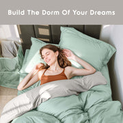 Ravure WM-VR-BTCK-SGE Dorm Room Essentials Complete Set, Twin XL Comforter Set, Dorm Bedding, Sage Green, 13 Pieces