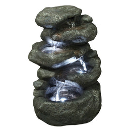 Hi-Line 79484 Gift Ltd Multi-Level Rock Fountain, Grey