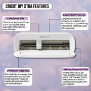 Cricut Joy Xtra Electric Die-Cutting Machine, Multi-Function Cutter with Bluetooth, Compact Design, Accessory Bundle Included