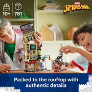 LEGO Marvel Spider-Man vs. Mysterio The Daily Bugle Building Toy with 7 Minifigures and Poseable Rhino Mech, 781 Pieces, 76342