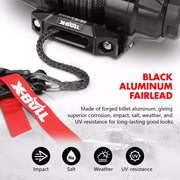 X-BULL 12V Electric Winch, 5000LBS Capacity, 1.3 HP Motor, Synthetic Rope, Wireless Remote, Mounting Plate, Compact Design