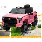 UBesGoo 12V Licensed Toyota Tundra Ride On Cars for Kidsl, Pink