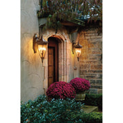 Kichler Venetian Rain Outdoor Wall Lantern, 2-Light, Black with Gold Accents, Clear Vertical Rain Glass, Traditional Style, 25.25 in, 49131BKG
