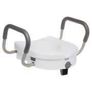 Equate 5 Raised Toilet Seat with Adjustable Handles and Lock, White, 350 lb Capacity