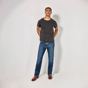 Wrangler Men's Relaxed Fit Bootcut Jeans, Dark Wash, Midweight Stretch Denim, 36 Waist, 30 Inseam