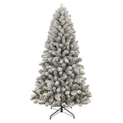 Holiday Time 6.5' Pre-Lit Green Flocked Frisco Pine Artificial Christmas Tree with 250 Color-changing LED Lights