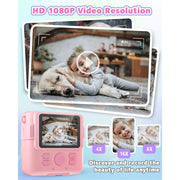 Byserten ABS-681 Kids 8MP Instant Print Portable Digital Cameras, Age 6-12 Pink