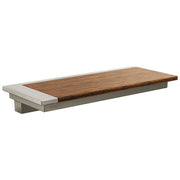 Brizo Frank Lloyd Wright Wall Mount Bathroom Shelf, 12 in, Luxe Nickel with Teak Wood, 691022
