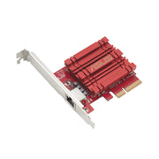 ASUS XG-C100C 10G Network Adapter PCI-E x4 Card with Single RJ-45 Port Built-In QoS Red Grey