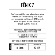 Garmin fenix 7S Standard-Edition Multisport GPS Smartwatch - Graphite