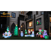 Magotan 8.5ft Outdoor Christmas Inflatable Snowman and Gingerbread Decoration with Built-In LED Lights