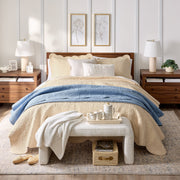 Better Homes & Gardens Paisley Medallion Cotton Quilt, Full/Queen, Yellow Butter, Scalloped Edges