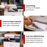 Canon imageCLASS MF665Cdw Wireless Duplex Color All-In-One Laser Printer, 26 ppm, 5-Inch Touchscreen, 50-Sheet ADF, USB, Ethernet, Wi-Fi, 6928C005
