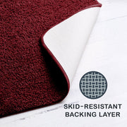 Mainstays Basic Polyester Bath Rug, Large 24 in x 40 in, Red, Rectangle, Skid-Resistant Backing