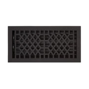 Signature Hardware Antique Cast Iron Floor Register, 10 x 12 in Duct Size, Black Powder Coat, Decorative Pattern, 929151-12-10