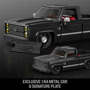 Mattel Brick Shop Hot Wheels '83 Chevy Silverado Building Toy Kit, 1:32 Scale, Black, 225 Pieces, Customizable, JKG42