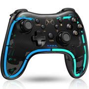 Beboncool Q206M Wireless Switch Pro Controller with RGB LED for Nintendo Switch OLED Transparent
