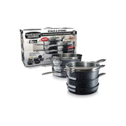 GRANITESTONE 2660 Diamond Non Stick Stackmaster Stackable 10pc Cookware Set - Gray
