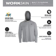 Milwaukee M550G-3X Workskin Hooded Shirt - Gray 3X