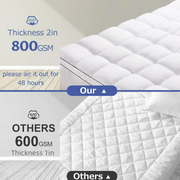 Justlet Extra Thick Queen Mattress Topper, White