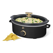 Beautiful 29248 2.5 Qt Dip & Serve Manual Slow Cooker with Shallow Wide Basin, Matte Black Sesame