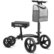 Cosywill Steerable Knee Scooter, Economy Foldable Medical Scooter with All-Terrain 8-Inch Wheels, Adjustable Handlebars and Knee Pad, Black
