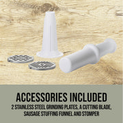 Mossy Oak 33-2001-MO #12 Electric Meat Grinder & Sausage Stuffer with 2 Stainless Steel Grinding Plates, 700 Watts
