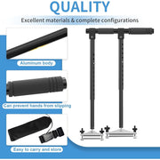 OceanicEcho Hand Controls for Disabled Drivers, Adjustable Length 20.1-27.5 in, All-Black, Portable, Tool-Free Install