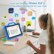 YQSavior Android 15 Kids Tablet, 10.1 in IPS Display, 8GB RAM, 32GB Storage, Parental Control, Blue, AT11K
