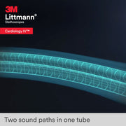 3M Littmann Cardiology IV Stethoscope, High Polish Smoke Chestpiece, Caribbean Blue Tube, Mirror Stem, 27 in, 6234