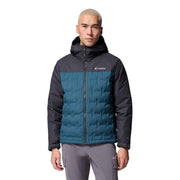 Columbia Grand Trek III Men's Down Hooded Jacket, 650-Fill Power, Omni-Tech Waterproof-Breathable, Everblue/Shark, Medium, 208611