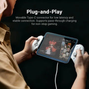 GameSir G8 Plus MFi Type-C Mobile Controller with Hall Effect Joysticks, Remappable Back Buttons, Adjustable Stretch Design, Gray