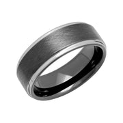 Brilliance Fine Jewelry Men's Two-Tone Tungsten Frozen Finish Wedding Ring Band