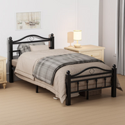 Kinsfook 17946168121 Twin Bed Frame With Headboard, Heavy-Duty Metal Construction, 1500lbs Capacity, Noise-Free Design, 12 Inch Under-Bed Storage, Black