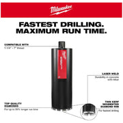 Milwaukee 48-17-5080 8-in. Diamond Ultra Wet Core Bit