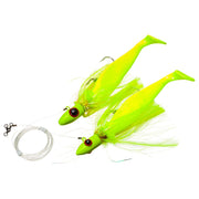 Blue Water Candy Rock Fish Candy Loaded Tandem Parachute Rig - Chartreuse - 12 oz./8 oz.