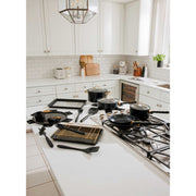 Thyme & Table TT2091R 32-Piece Aluminum Ceramic Non-Stick Cookware Set - Black Pots and Pans