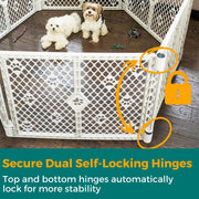 MyPet 6-Panel Paws Petyard Dog Playpen, Durable UV-Resistant Gray Plastic, Portable Adjustable Indoor Outdoor Exercise Pen, 62 in, 20 lb, 8815