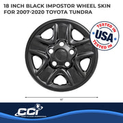 Coast To Coast 18 Inch 5-Spoke Gloss Black Snap-On Wheel Cover Set of 4 for Toyota Tundra